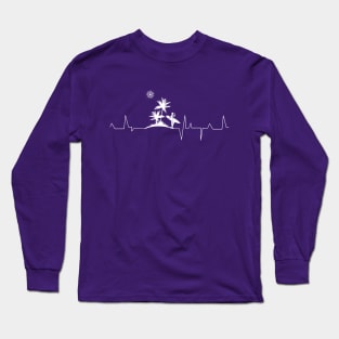 Surfer Surf Check Heartbeat White Long Sleeve T-Shirt